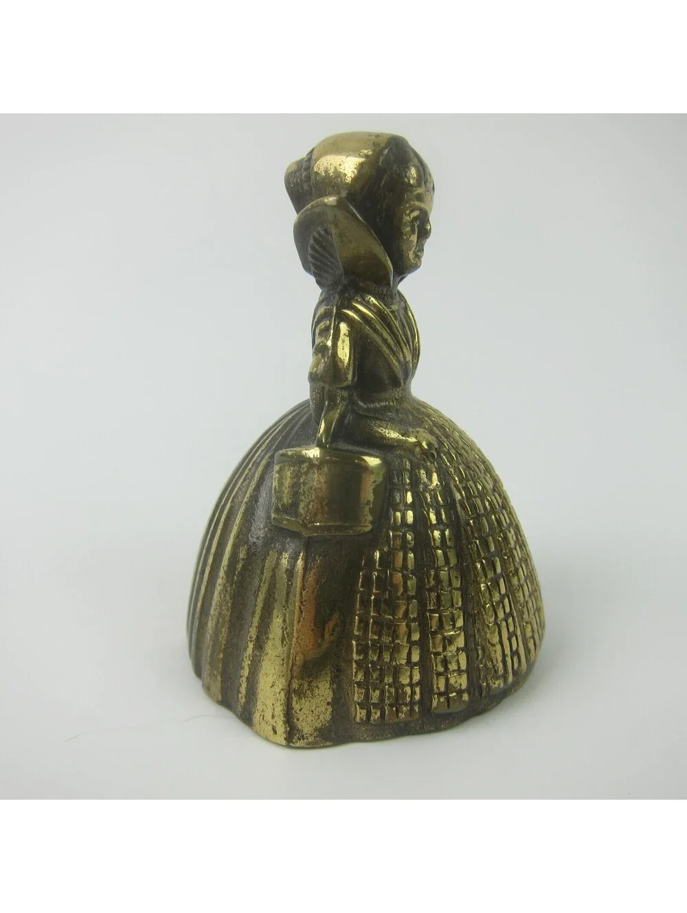 Vintage Brass Bell Crinoline Dress Victorian Lady Tea Table Bell Made in England